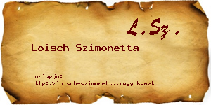 Loisch Szimonetta névjegykártya